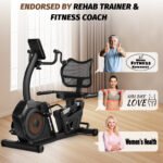 LNOW Magnetic Build-in Bluetooth Recumbent Exercise Bike with Adjustable and Comfortable Seat, Light Commercial Stationary Bike with Arm Workout for Adult/Senio - Image 8
