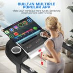 Simpfree Treadmill with 10" HD TV Movie Touchscreen and 3D Virtual Sports Scene, 0.5-9.0 mph/h & 3.25HP Electric Treadmill with Incline for Home（Black） - Image 3