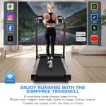 Simpfree Treadmill with 10" HD TV Movie Touchscreen and 3D Virtual Sports Scene, 0.5-9.0 mph/h & 3.25HP Electric Treadmill with Incline for Home（Black） - Image 7