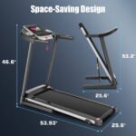 Simpfree Treadmill with 10" HD TV Movie Touchscreen and 3D Virtual Sports Scene, 0.5-9.0 mph/h & 3.25HP Electric Treadmill with Incline for Home（Black） - Image 8