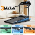 Simpfree 3.5HP Foldable Treadmill with Incline & Sit-Up Bench,350lbs Walking Running Treadmil lwith Heart Rate & Body Fat Monitor,LCD Display,12 Programs - Image 4