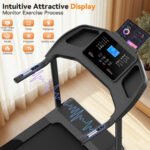 Simpfree 3.5HP Foldable Treadmill with Incline & Sit-Up Bench,350lbs Walking Running Treadmil lwith Heart Rate & Body Fat Monitor,LCD Display,12 Programs - Image 6