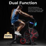 Sunny Health & Fitness Leg + Arm Cardio Air Bike, 330LB Capacity, Indoor Fan Cycling Trainer, w Smart Bluetooth & FREE SunnyFit® App -SF-B223018 - Image 5