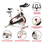 Sunny Health & Fitness 40lb Flywheel Belt Drive Indoor Cycle Bike w/ Clipped Pedals - SF-B1509 - Image 7