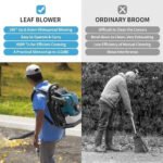 Backpack Leaf Blower, 75.6CC 4 Stroke Gas Powered Leaf Blower, with 498ft ³/s Powerful Blowing, 1.9L Large Fuel Tank Cordless Blower for Yard, Garden, Lawn Care - Image 4