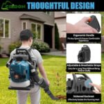 Backpack Leaf Blower, 75.6CC 4 Stroke Gas Powered Leaf Blower, with 498ft ³/s Powerful Blowing, 1.9L Large Fuel Tank Cordless Blower for Yard, Garden, Lawn Care - Image 6