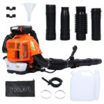 Backpack Leaf Blower Gas Powered 80CC, Up to 900CFM, 25:1 Oil Mix, Powerful Cordless Leaf Blower, , for Lawn Care Yard Dust Debris (Orange) - Image 2