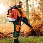 Backpack Leaf Blower Gas Powered 80CC, Up to 900CFM, 25:1 Oil Mix, Powerful Cordless Leaf Blower, , for Lawn Care Yard Dust Debris (Orange) - Image 8