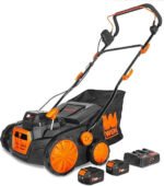WEN 15" 20V Cordless Electric Dethatcher and Scarifier Walk-Behind Lawn Mower