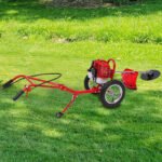 2-Stroke 49cc Freestanding Hand-Push Weeder 3-in-1 Gas Powered Walk-Behind Lawn Mower with Weeding Baffle