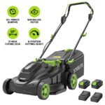 Steelite 17" Cordless Lawn Mower, 2x21V Battery Powered Walk-Behind Push Mowers,Electric Lawn Mowers with Brushless Motor, 2-in-1 Mulching & Bagging,6 Heights A