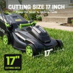 Steelite 17" Cordless Lawn Mower, 2x21V Battery Powered Walk-Behind Push Mowers,Electric Lawn Mowers with Brushless Motor, 2-in-1 Mulching & Bagging,6 Heights A - Image 2
