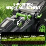 Steelite 17" Cordless Lawn Mower, 2x21V Battery Powered Walk-Behind Push Mowers,Electric Lawn Mowers with Brushless Motor, 2-in-1 Mulching & Bagging,6 Heights A - Image 4