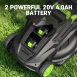 Steelite 17" Cordless Lawn Mower, 2x21V Battery Powered Walk-Behind Push Mowers,Electric Lawn Mowers with Brushless Motor, 2-in-1 Mulching & Bagging,6 Heights A - Image 7