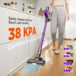 KANFUAQ Cordless Stick Vacuum Cleaner 38KPA 50Mins 2200mAh Lightweight for Home Pet Hair Carpet Hard Floor - Image 2