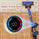Cordless Vacuum Cleaner, 40kPa/500W Power Suction, LED Display, 6-in-1 Lightweight Stick Vacuum with Green LED Light, 6-Stages Filtration, Self-Standing for Pet - Image 7