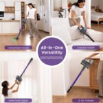 Cordless Vacuum Cleaner, 40KPA/35Mins, Green LED Light, Lightweight Stick Vacuum Self-Standing, Vacuum Cleaners for Home Handheld Vacuum for Pet Hair, Carpet, a - Image 4