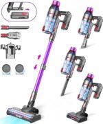 Hosaud Cordless Vacuum Cleaner - 45000pa 550W 55mins 2600mAh Lightweight Stick Vacuum Cleaners for Home Pet Hair Carpet Floor Purple