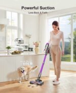 Hosaud Cordless Vacuum Cleaner - 45000pa 550W 55mins 2600mAh Lightweight Stick Vacuum Cleaners for Home Pet Hair Carpet Floor Purple - Image 4