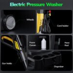TCISA Electric Pressure Washer,3700 PSI Max 2.5 GPM Power Washer with 35FT Cord,20FT Hose,4 Quick Nozzles,Foam Cannon for Car Garden Patio - Image 7