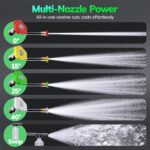 TCISA Electric Pressure Washer,3700 PSI Max 2.5 GPM Power Washer with 35FT Cord,20FT Hose,4 Quick Nozzles,Foam Cannon for Car Garden Patio - Image 8