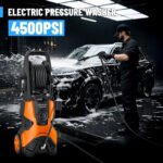 Fenbeli Electric Pressure Washer, 4500 PSI Power Washer with 23FT Hose, 20FT Power Cord, 4 Quick-Connect Nozzles & 500ml Foam Cannon for Cars, Driveways, Patios - Image 2