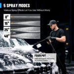 Fenbeli Electric Pressure Washer, 4500 PSI Power Washer with 23FT Hose, 20FT Power Cord, 4 Quick-Connect Nozzles & 500ml Foam Cannon for Cars, Driveways, Patios - Image 4