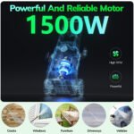 TCISA 3500 PSI Electric Pressure Washer,Max 2 GPM Power Washer with 35FT Power Cord 20FT Hose 4 Nozzles Soap Cannon for Car Garden Yard Hom - Image 6