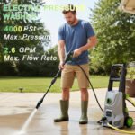4000 PSI Electric Pressure Washer Max 2.6 GPM Power Washer with Adjustable Nozzle 0-120°,Foam Cannon 35FT Power Cord 20FT Hose for Car Garden Yard Hom - Image 4