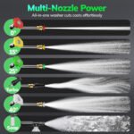 TCISA 3800 PSI Electric Pressure Washer,Max 2.5 GPM Power Washer with 35FT Power Cord 20FT Hose 5 Nozzles,Soap Cannon for Car Garden Yard Hom - Image 4