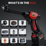 NEXPOW 1000PSI Cordless Pressure Washer, 2.4GPM Portable Power Washer with 6-in-1 Adjustable Nozzle, Power Cleaner with 32.8ft Hose for Cars/Patios - Image 6