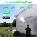 TCISA Electric Pressure Washer,4000 PSI Max 2.8 GPM Power Washer with 35FT Cord,20FT Hose,5 Quick Nozzles,Foam Cannon for Car Garden Patio - Image 2