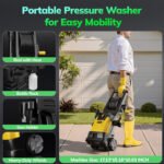 TCISA Electric Pressure Washer,4000 PSI Max 2.8 GPM Power Washer with 35FT Cord,20FT Hose,5 Quick Nozzles,Foam Cannon for Car Garden Patio - Image 3
