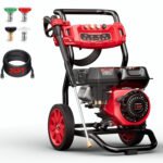 Pressure Washer Gas Powered, 3500PSI High Pressure Power Washer W/7.0HP Aluminum Pump, 210CC Powerful Engine, Maximum Spray 32.8FT, 4 Nozzles, for Cars/Motorcyc