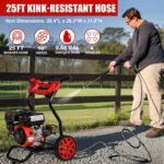 Pressure Washer Gas Powered, 3500PSI High Pressure Power Washer W/7.0HP Aluminum Pump, 210CC Powerful Engine, Maximum Spray 32.8FT, 4 Nozzles, for Cars/Motorcyc - Image 2