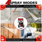 Pressure Washer Gas Powered, 3500PSI High Pressure Power Washer W/7.0HP Aluminum Pump, 210CC Powerful Engine, Maximum Spray 32.8FT, 4 Nozzles, for Cars/Motorcyc - Image 3