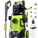 2025upgraded Electric Pressure Washer with Touch Screen, 5000PSI Max 3.3GPM，Adjustable 8 Level,4 Quick Connect Nozzles, Inlet Hose & Filter& Foam Cannon for Car