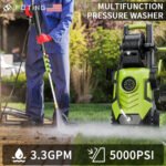 2025upgraded Electric Pressure Washer with Touch Screen, 5000PSI Max 3.3GPM，Adjustable 8 Level,4 Quick Connect Nozzles, Inlet Hose & Filter& Foam Cannon for Car - Image 2