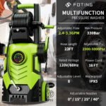 2025upgraded Electric Pressure Washer with Touch Screen, 5000PSI Max 3.3GPM，Adjustable 8 Level,4 Quick Connect Nozzles, Inlet Hose & Filter& Foam Cannon for Car - Image 3