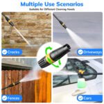 TCISA Electric Pressure Washer,4000 PSI Max 2.8 GPM Power Washer with 35FT Cord,20FT Hose,Adjustable Nozzle 0-120°,Foam Cannon for Car Garden Patio Yellow - Image 2