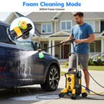 TCISA Electric Pressure Washer,4000 PSI Max 2.8 GPM Power Washer with 35FT Cord,20FT Hose,Adjustable Nozzle 0-120°,Foam Cannon for Car Garden Patio Yellow - Image 7