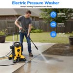 TCISA Electric Pressure Washer,4000 PSI Max 2.8 GPM Power Washer with 35FT Cord,20FT Hose,Adjustable Nozzle 0-120°,Foam Cannon for Car Garden Patio Yellow - Image 8
