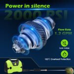 Electric Pressure Washer, 2200 PSI, Max 1.4 GPM Power Washer w/ 32 Ft Hose, 4 Quick Connect Nozzles, Foam Cannon, Portable To Clean Patios, Cars, Fences, Drivew - Image 4