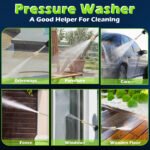 Electric Pressure Washer, 2200 PSI, Max 1.4 GPM Power Washer w/ 32 Ft Hose, 4 Quick Connect Nozzles, Foam Cannon, Portable To Clean Patios, Cars, Fences, Drivew - Image 8