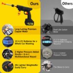 Cordless Pressure Washer, 21V 900PSI High Pressure Cordless Power Washer with Portable 2 Nozzles 16.4FT Water Pipe Power Cleaner for Patio Cleaning Car Washing, - Image 3
