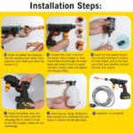 Cordless Pressure Washer, 21V 900PSI High Pressure Cordless Power Washer with Portable 2 Nozzles 16.4FT Water Pipe Power Cleaner for Patio Cleaning Car Washing, - Image 7