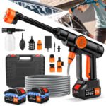 Tanbaby Portable Cordless Pressure Washer, Electric Power Washer Battery Powered, Handheld Car Washer with 6-in-1 Nozzle,17FT Drain Hose, Power Cleaner for Pati