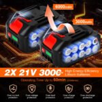 Tanbaby Portable Cordless Pressure Washer, Electric Power Washer Battery Powered, Handheld Car Washer with 6-in-1 Nozzle,17FT Drain Hose, Power Cleaner for Pati - Image 3