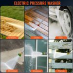 Keenstone Electric Pressure Washer, 4200PSI Max 3 GPM Power Washer with 35FT Power Cord 20FT Hose 5 Nozzles,Soap Cannon for Cars Patios - Image 6