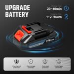 Cordless Pressure Washer 21V 2*Batteries Powered Portable Handheld for Car, Floor, Wall, Fence & Yard Cleaning - Home & Outdoor Use - Image 8